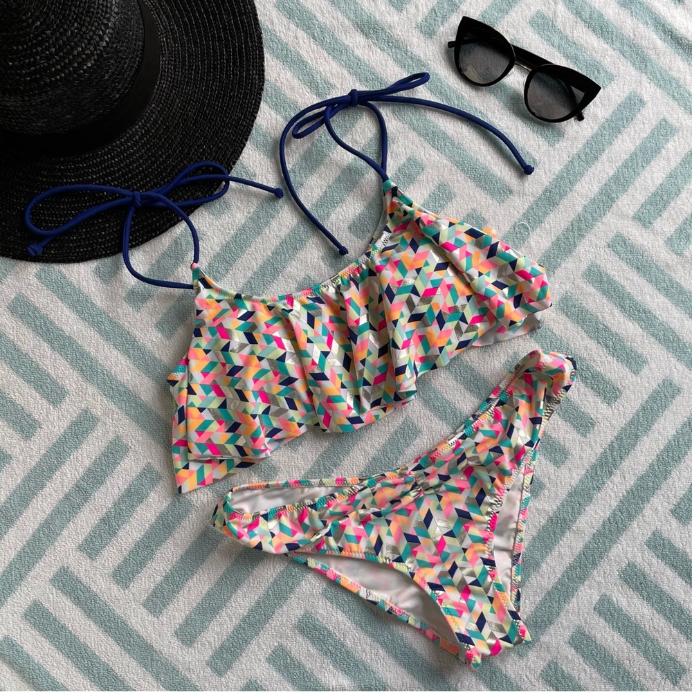 Victoria’s Secret PINK Geometric Flounce Bikini